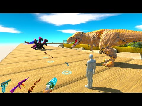 FPS AVATAR & RUSTY T-REX DARK TREX RESCUE MISSION DEATH RUN - Animal Revolt Battle Simulator