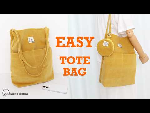 Easy to make Corduroy Tote Bag ❤️ Winter daily bag for Beginner