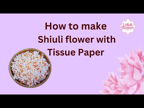 Make shiuli flower with tissue paper |Paper night jasmine flowers |How to make parijat paper flowers
