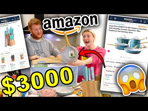 3000 美元的亞馬遜廚房改造！！！金色和藍色廚房改造 2021（第一部分） ($3000 AMAZON KITCHEN MAKEOVER!!! Gold & Blue Kitchen Makeover  2021 (Part 1))