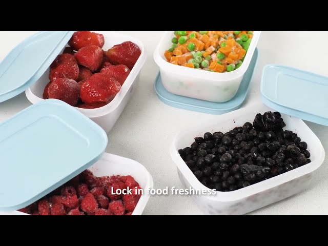 Vídeo relacionado con Tupperware Essentials Freezer Mates - Juego de recipientes poco profundos de 450 ml, almacenamiento de alimentos, fácil de apilar y organizar, duradero y reutilizable, tapa hermética, ideal para