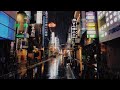 4K ASMR Heavy Rain Walk at Night | Kitashinchi Osaka Japan | Rain Ambience Sounds Relax Sleep Stress