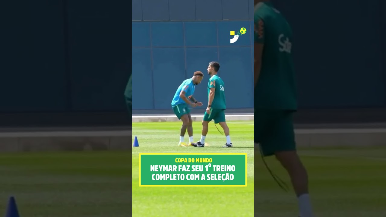 Imagem da notícia Neymar faz 1º treino completo com a Seleção Brasileira e tenta ficar à disposição para quarta-feira