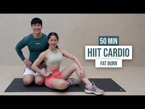 50 MIN FULL BODY HIIT CARDIO FOR FAT BURN | No Equipment