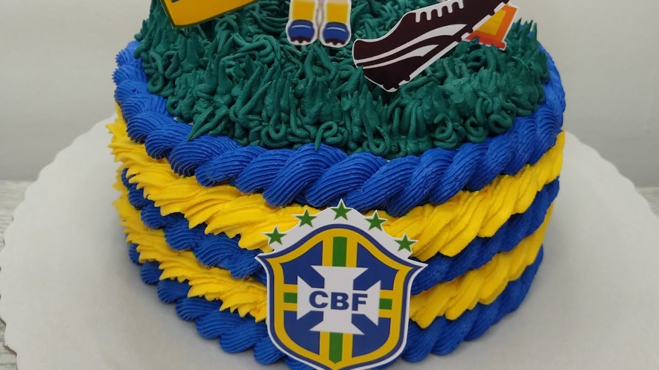 BOLO TEMA BRASIL / COPA DO MUNDO 😍 @tahtudodoce #bolobrasil #bolosdecorados