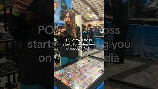 When your boss follows you on social media 🙈 #pokemonvendor #pokemon #pokemoncards #pokemontcg