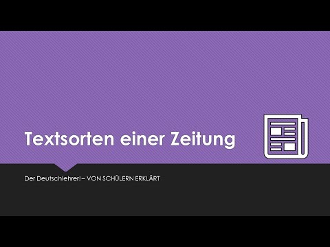 Die Textsorten einer Zeitung | Einfach erklärt | Deutschunterricht