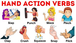 Hand Action Verbs | Learn Hand Action Verbs in English with Examples | Common Action Verbs
