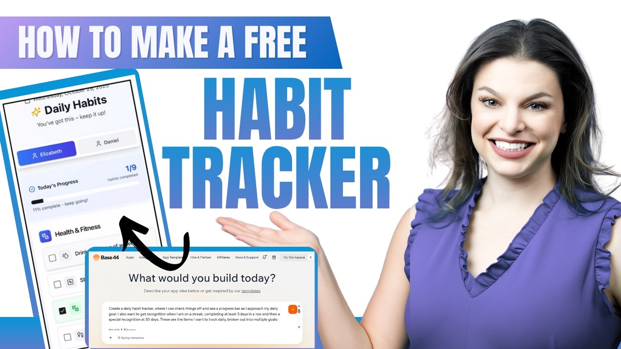 Build a FREE Habit Tracker App with Base44 - No coding required!