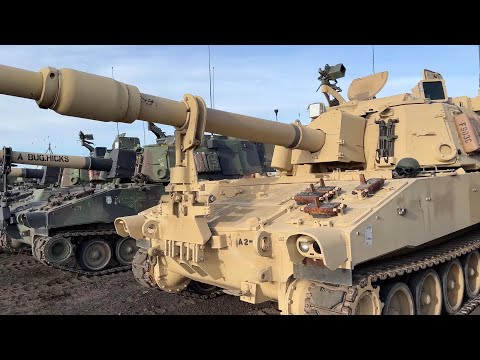 UTNG 65th Field Artillery Brigade Roll Out M109A6 Paladin Fire Power