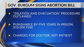 Governor Burgum Signs Bill Banning Abortion Procedure