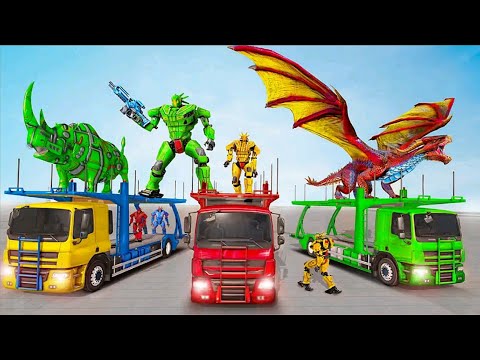 Rhino Robot Transport Game 2021: Multiple Transform Robot Truck Transportation - Android Gameplay