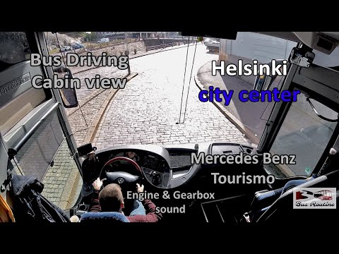 Mercedes Benz Tourismo Bus Driving in Helsinki City Center | Narrow Streets | Coach Driving