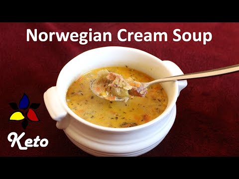 Norwegian Cream Soup, Fiskesuppe - Seafood Chowder, keto, gluten free, whole food