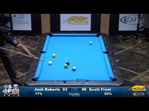 MIRACLE ESCAPE! 2015 US Open 10-Ball: Josh Roberts vs Scott Frost