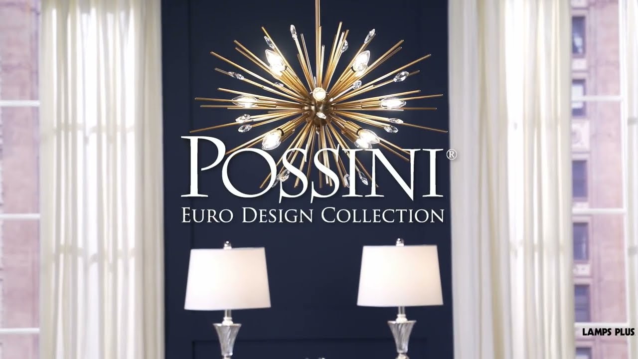 Video1 of Possini Euro Janae 29 1/2" Wide Antique Gold Starburst Pendant Light