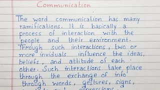 Write an essay on Communication | Essay Writing | English