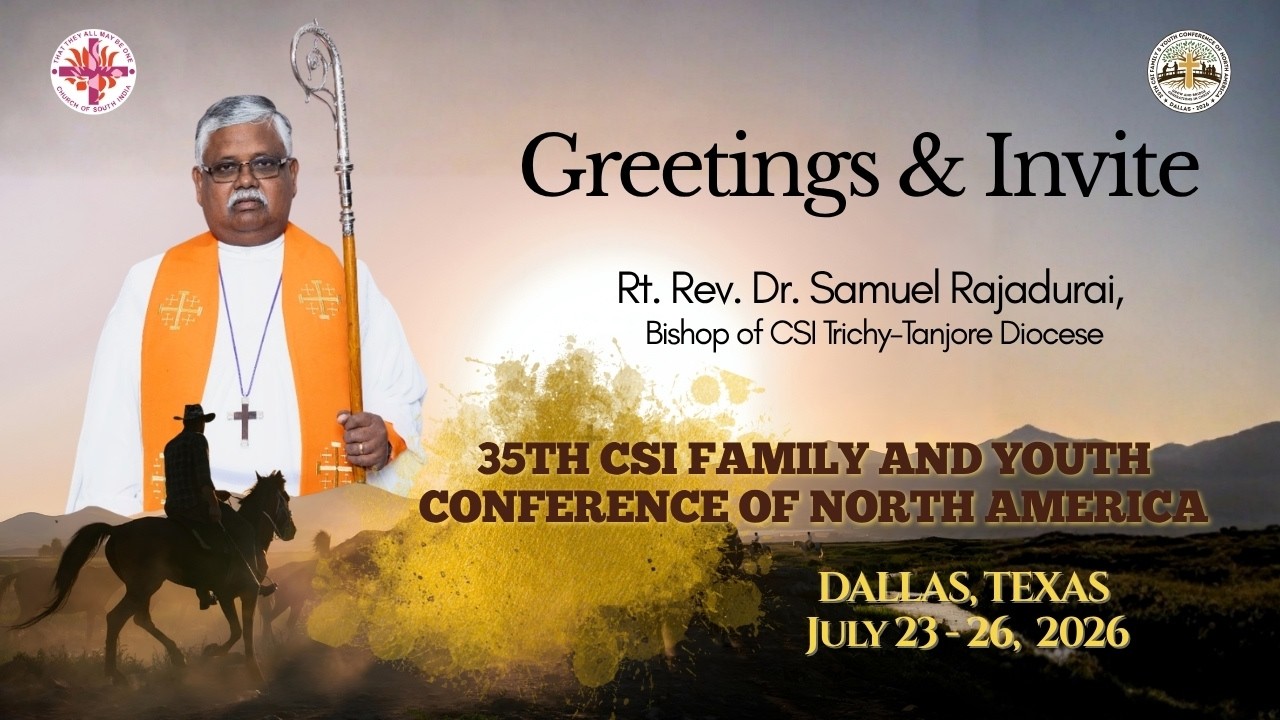 Rt. Rev. Dr. Samuel Rajadurai - Greetings & Invite