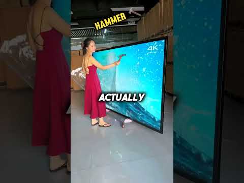 She is trying to break an unbreakable TV screen