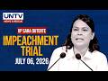 DAY 1 VP Sara Duterte Impeachment Trial Begins July 6 2026 Livestream UNTV Special Coverage