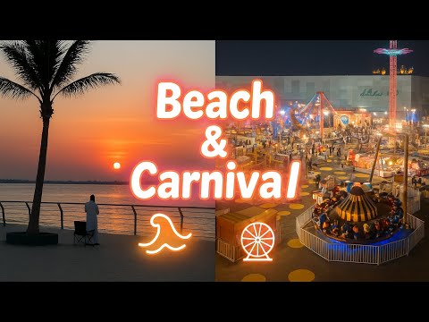 Exploring Obhur Beach 🏖🌊 + Jeddah Carnival Adventures!🎡🎢