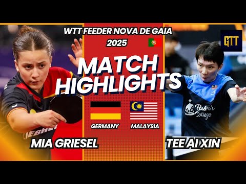 Tee Ai Xin 🇲🇾 Vs Mia Griesel 🇩🇪 | WTT Feeder Vila Nova De Gaia 2025 🇵🇹 | Women's Singles R64