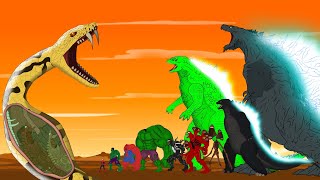 GODZILLA vs GIANT PYTHON: Who Is The King Of Monster - FUNNY CARTOON???