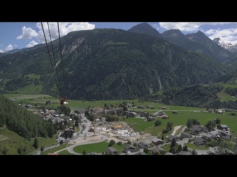 Seilbahnauffahrt Disentis Acletta Sommer 2017