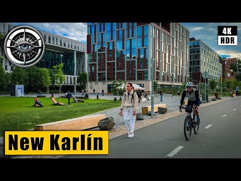 New Karlín - walk in neighborhood of Prague 🇨🇿 Czech Republic 4k HDR ASMR