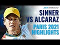 Carlos Alcaraz vs Jannik Sinner: First ATP Tour Meeting Highlights | Paris Masters 2021