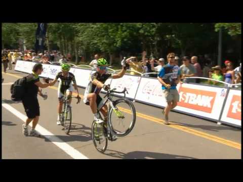 Peter Sagan's wheelie after winning stage 1 at the USA Pro Challenge