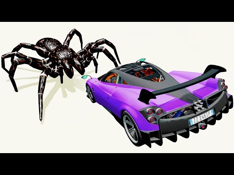 BeamNG Drive Fun Madness - Epic High Speed Jumps and Crashes Over Spider – BeamNG Drive Game