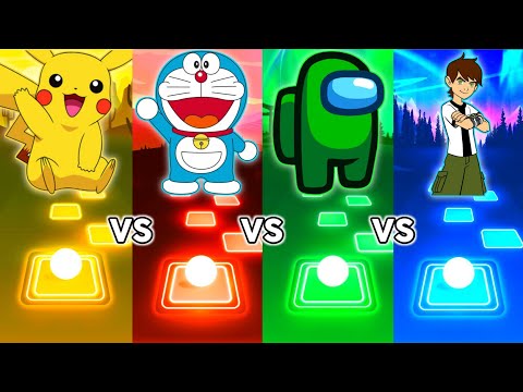 Pikachu vs Doraemon vs Among Us vs Ben 10 - Tiles Hop EDM Rush