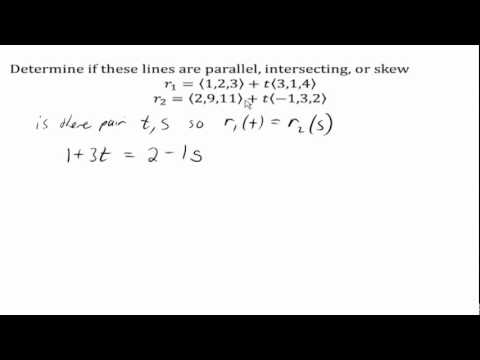 Determine if lines are parallel, intersecting, or skew