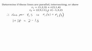 Download the video "Determine if lines are parallel, intersecting, or skew"