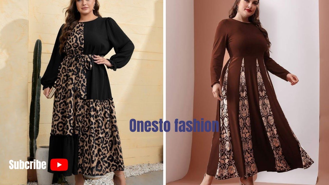 Plus Scroll Print A-Line Dress.