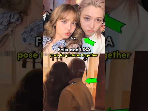 Lisa & Stray Kids Felix blessing fans with the CUTEST new selfie together at Paris Fashion Week