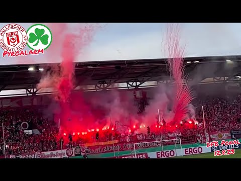 Hallescher FC mit Pyro vs. Greuther Fürth 12.8.23 #pyroalarm #dfbpokal #hfc