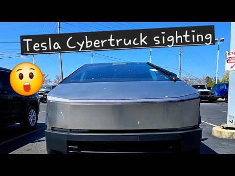 What is a Tesla Cybertruck doing at a Jeep dealership?