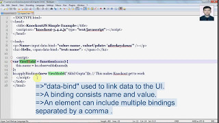Download the video "Knockout JS Complete Tutorial for beginners (Chapter 2- ko.observable, data-bind)"