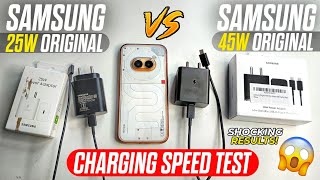 nothing phone 2a charging test with samsung 45w charger vs samsung 25w charger - shocking result 😱