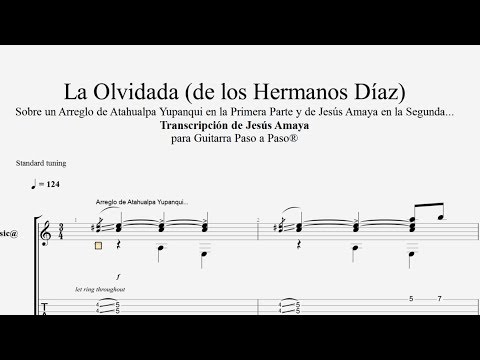 La Olvidada - Guitarra Solista - Tablatura por Jesús Amaya...