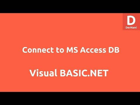 Connect MS Access Database to VB Net Application
