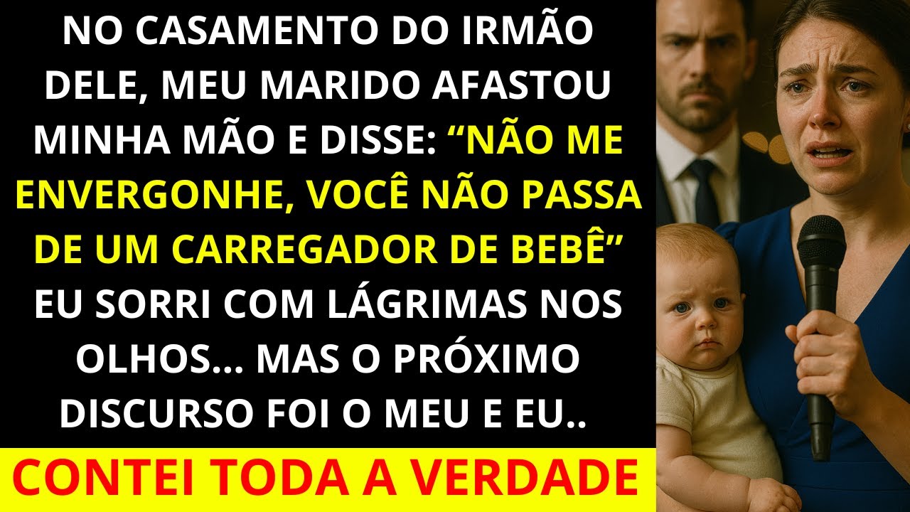 Ele me chamou de "apenas um carregador de bebê" em um casamento - então eu peguei o microfone e...