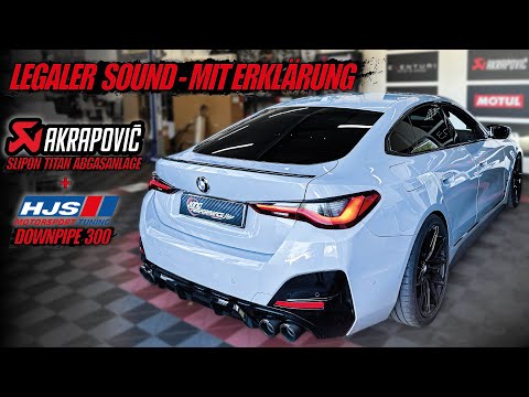 LEGAL SOUND with AKRAPOVIC ECE titanium exhaust system & HJS ECE downpipe suitable for BMW M440i ...