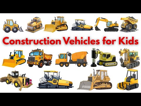Learn Construction Vehicles 🚜 | Trucks, Diggers & Cranes | Kids Learning | #Education #Kids