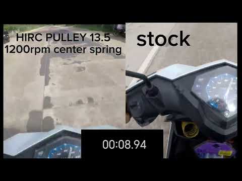 mio i 125  STOCK CVT VS. HIRC PULLEY 1200 CENTER SPRING