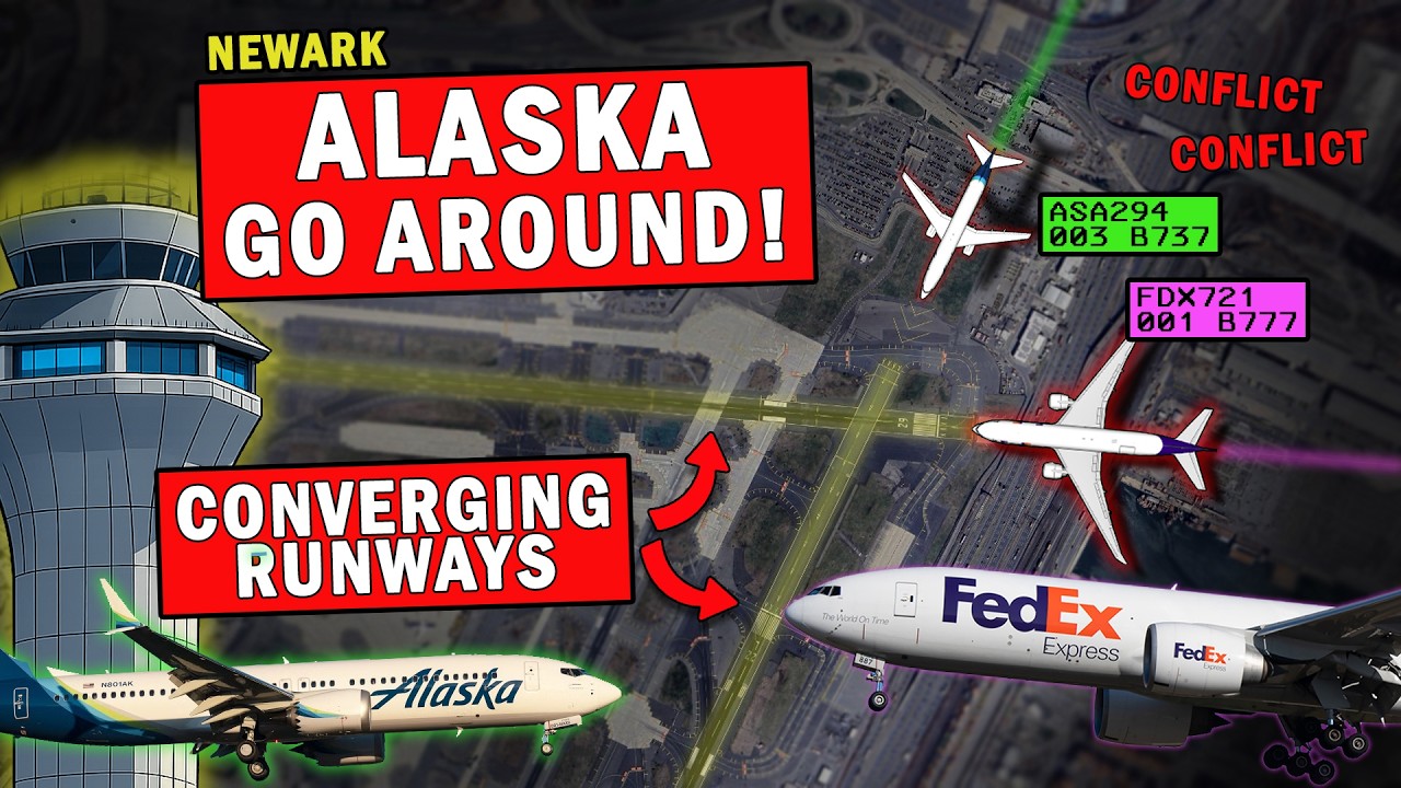 CLOSE CALL at Newark | Planes Landing on Crossing Runways!