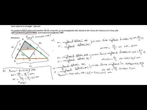Linia mijlocie in triunghi -  Problema rezolvata  (dificultate scazuta)
