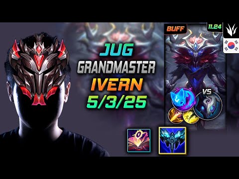 GrandMaster Ivern Jungle vs Kindred - 천상계 정글 아이번 만년서리 콩콩이 - LOL KR 11.24